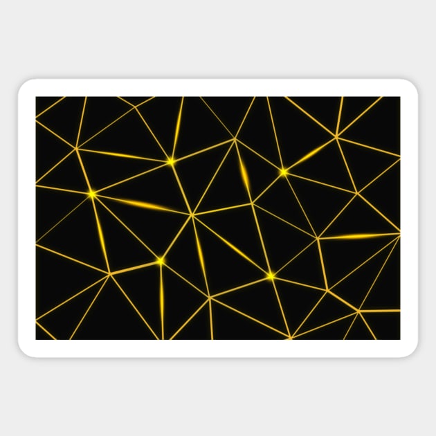 Geometric black triangles gold lines Magnet by PLdesign